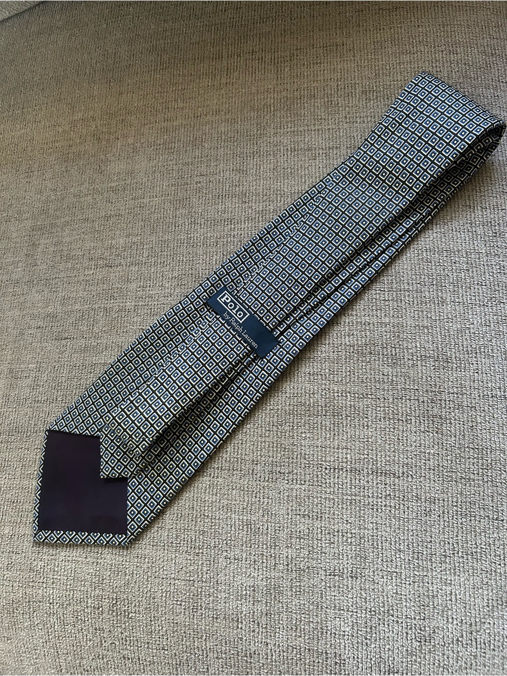 Polo by Ralph Lauren Green and Navy Geometric Silk Tie